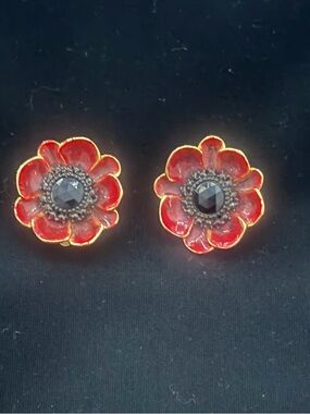 Alana Stewart Gold Plate CLIP Earrings